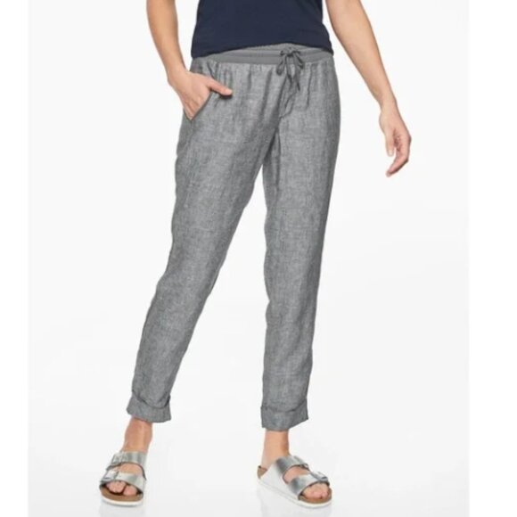 ATHLETA Bali Linen Pants Gray Size 4 - Picture 1 of 10